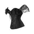 thumbnail image 4 of Women's Off Shoulder Corset Lace Patchwork Sexy Bustier Top Tie-up Slim Fit Bustier, 4 of 6