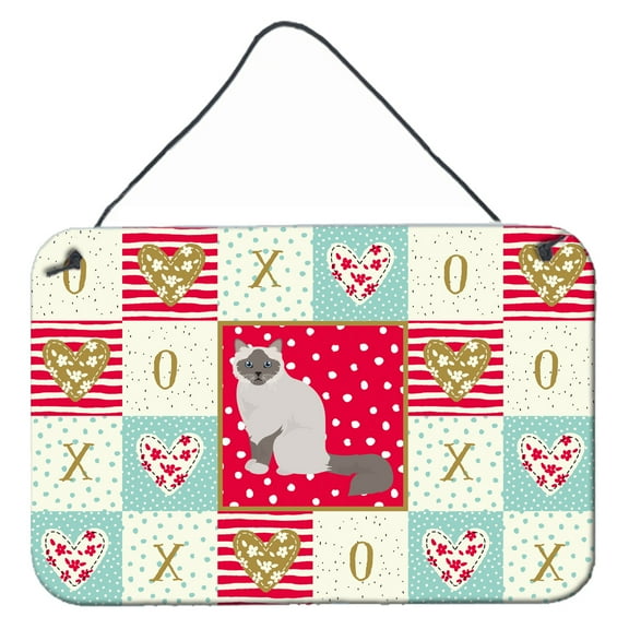 Carolines Treasures CK5742DS812 Birman Cat Love Wall or Door Hanging Prints 8x12 multicolor