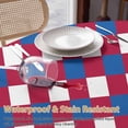 thumbnail image 4 of Round Tablecloth Abstract Modern Waterproof Oil Proof Polyester Table Cloth Cover Decor for Home Dining Outdoor,Patio,Parties, 54" Dia. 4th of July Flag Checkered Red Navy Blue White, 4 of 9