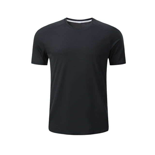 Camisas de Manga Corta para Hombre Color Sólido Deportes Top Blusa de Cuello Redondo, Casual para Al Aire Libre Y Uso Diario