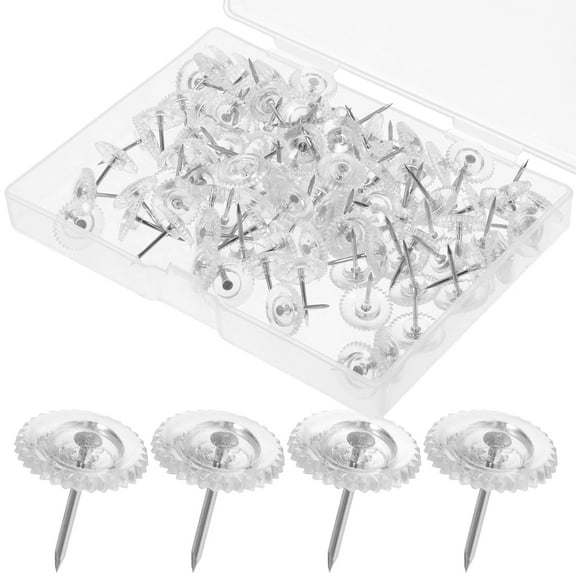 Raindrops 100Pcs Clear Whiteboard Tacks Clear Pushpins Thumb Tacks Bulletin Thumbtacks Map Thumbtacks