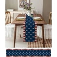 thumbnail image 6 of 4th of July Cotton Linen Table Runner Dresser Scarves, Country Stars Red Blue Table Runners for Dinning Table, USA Flag Theme Kitchen Decor, Holiday Dinner Decoration-13x108 Inch, 6 of 6