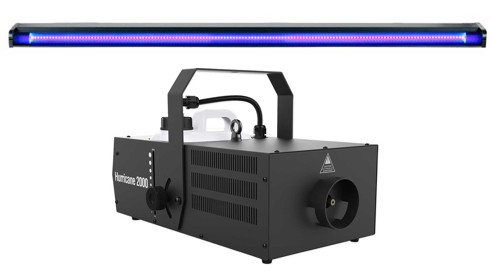 Chauvet DJ Hurricane 2000 Pro DMX Fog Machine Fogger+48" Black Light Strip