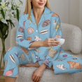 thumbnail image 6 of Pajama Sets for Women 2 Pcs, Conch Shells Print No.904 Button Down Long Sleeve Sleepwear Lounge PJ Sets, 6 of 6