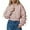 Pink, variant on Zip Up Hoodie Women with Ribbon Bows Cropped Varsity Jacket Fall Cute Outerwear