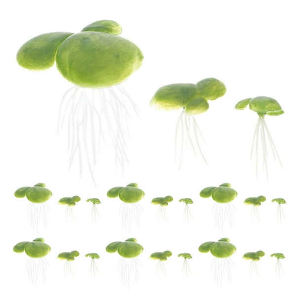 18 plantas artificiales de plástico para acuario, lentejas de agua, plantas flotantes decorativas para acuario.