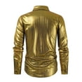 thumbnail image 5 of pstuiky Mens Shirts, Men Long Sleeve V-Neck Print Long Sleeve Shirts for Women Regular Fit Loose Flowy Plus Size T-shirts for Mens Dress Shirt Gold L, 5 of 6