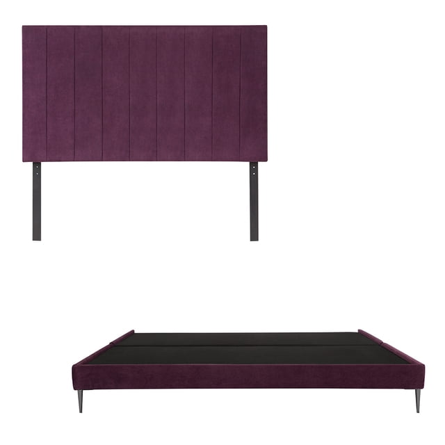 Box Base Cama Slim King Size+Cabecera Argos Morado