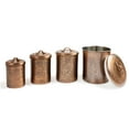 thumbnail image 3 of nu steel Etched Antique Copper Stainless Steel 4pc Canister Set, Beautiful Food Storage Container for Kitchen Counter, Tea, Sugar, Coffee, Caddy, Flour Canister with Rubber seal lid, TG-1392AC-SET4, 3 of 5