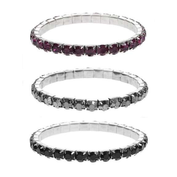 Way to Celebrate Crystal Halloween Stretch Bracelet Set, 3 Pieces