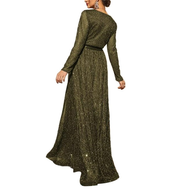 Bellella Women Casual Full Length Dress V Neck A Line Maxi Dresses