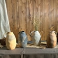 thumbnail image 3 of Large Terracotta Vase with Handle,10.3 Inch Vintage Rustic Farmhouse Pottery Vase for Flowers, 3 of 9