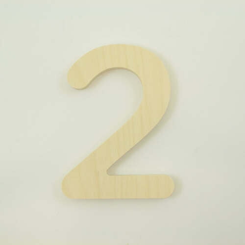 Package of 1, 8 Inch X 3/4" Baltic Birch "2" Plywood Numbers In The Gotham Rounded Font | Thick For Art & Craft Project, Made in USA