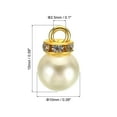 thumbnail image 2 of Unique Bargains Pendentifs Perles Factices 10 mm, Lot de 100 Perles Rondes Imitation Perle avec Strass, Beige Doré, 2 of 6