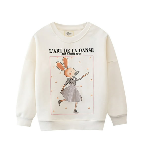 Kids Toddler Baby Girls Spring Fall Animal Print Sweatshirts Cotton Casual Crew Neck Long Sleeve Tops Pullover Sweater Shirt Size 5-6T