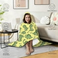 thumbnail image 4 of Wearable Blanket,Yellow Green Dinosaurs Bones Pattern Hooded Wearable Flannel Blanket for Adults & Teens,Winter Poncho Shawl Wrap Cape Cozy Anti-Pill,60"x80", 4 of 5