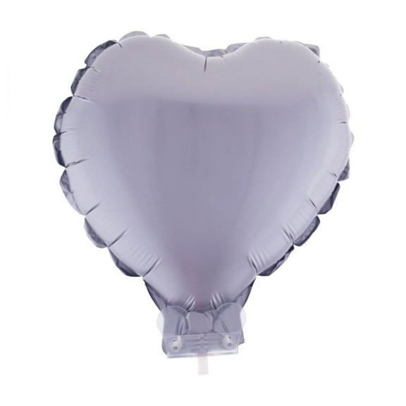 Balloon-Foil-Heart on Stick-11"x11"-Matte Slv