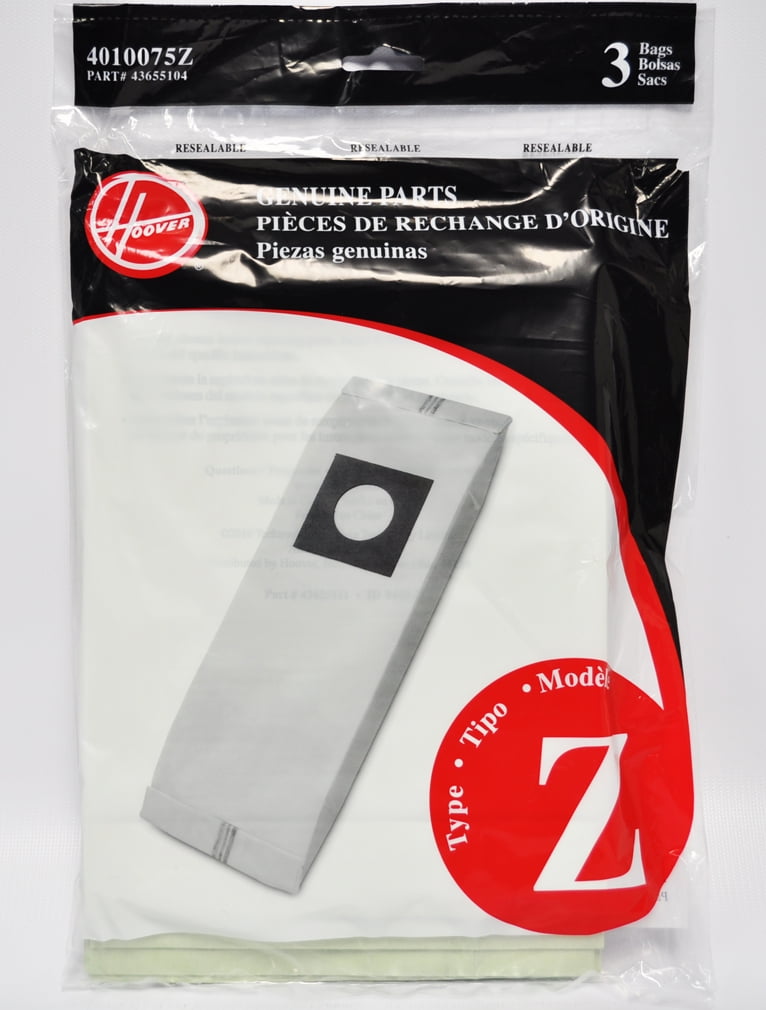 Hoover Type Z Paper Upright Vacuum Bags 3 Pack 4010075Z