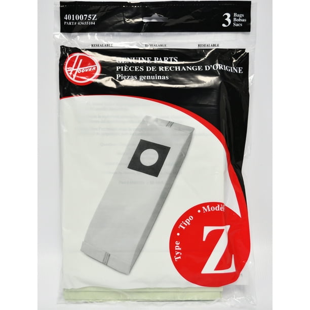 Hoover Type Z Paper Upright Vacuum Bags 3 Pack 4010075Z