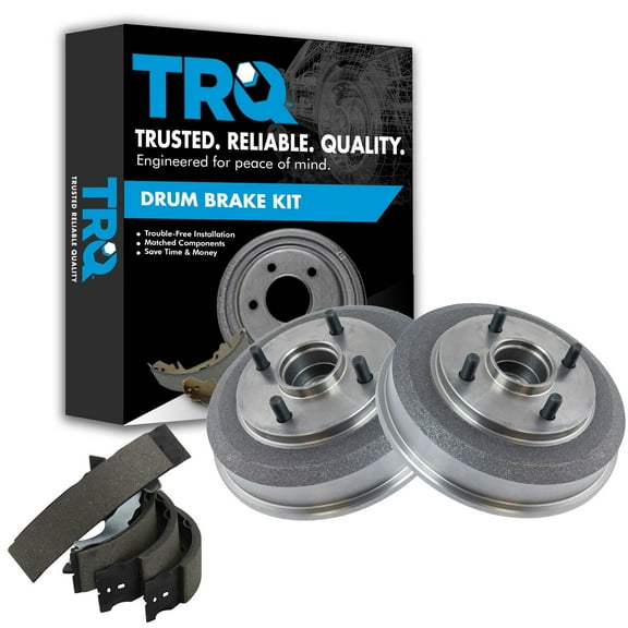TRQ Rear Brake Drum & Shoe Set Fits Select 00-08 Ford Focus