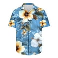 thumbnail image 5 of Njoeus Mens Hawaiian Shirts Short Sleeve Button Up Shirts - Novelty Floral Graphic T-Shirt Comfortable Casual Summer Beach Shirts - Big & Tall Sizes 3X 4X 5X Summer Savings Light Blue, 5 of 5