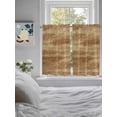 thumbnail image 3 of Brown Wooden Bathroom Window Curtain, Vintage Western Country Wooden Plank Light Filtering Coffee Kitchen Curtains, Bedroom Living Room Curtains 2 Panel 84"x45", 3 of 6