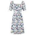 thumbnail image 5 of Blue Red Yellow Sailboat Pattern Sleeveless Dress summer dress Woman clothing wedding dresses for woman, 5 of 6