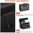thumbnail image 3 of Portable Metal Tool Box, 3 Drawer Steel Tool Box with Top Storage Tray and carrying Handle, Multi-Function Tool Storage with Anti-slip Liner for Garage, Home, or Workbench (Black), 3 of 8