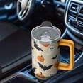 thumbnail image 5 of 40 oz Halloween Ghost Bat Witch Tumbler Insulated Stainless Tumbler, Spooky Pumpkin Coffee Cup Water Bottle, Holiday Gift Mug, 5 of 5