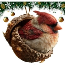 Forest Animal Acorn Ornaments – Cozy Forest Christmas Ornaments, 2026 New Pine Cone Animal Decoration, Acrylic Hanging Woodland Ornament, Nature-Themed Home Decor for Animals Lovers Gift(Cardinal)