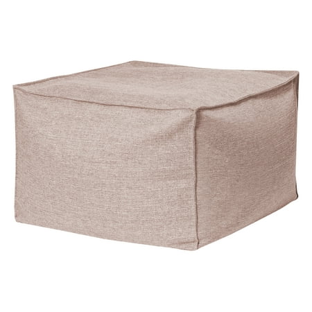 Gouchee Home Loft Trinidad Collection Contemporary Faux Linen Upholstered Square Pouf/Ottoman,