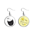 thumbnail image 1 of Gato negro cabeza Miau animal Pendiente Sol Flor Pendiente Joyas Moda Unbranded M, 1 of 3