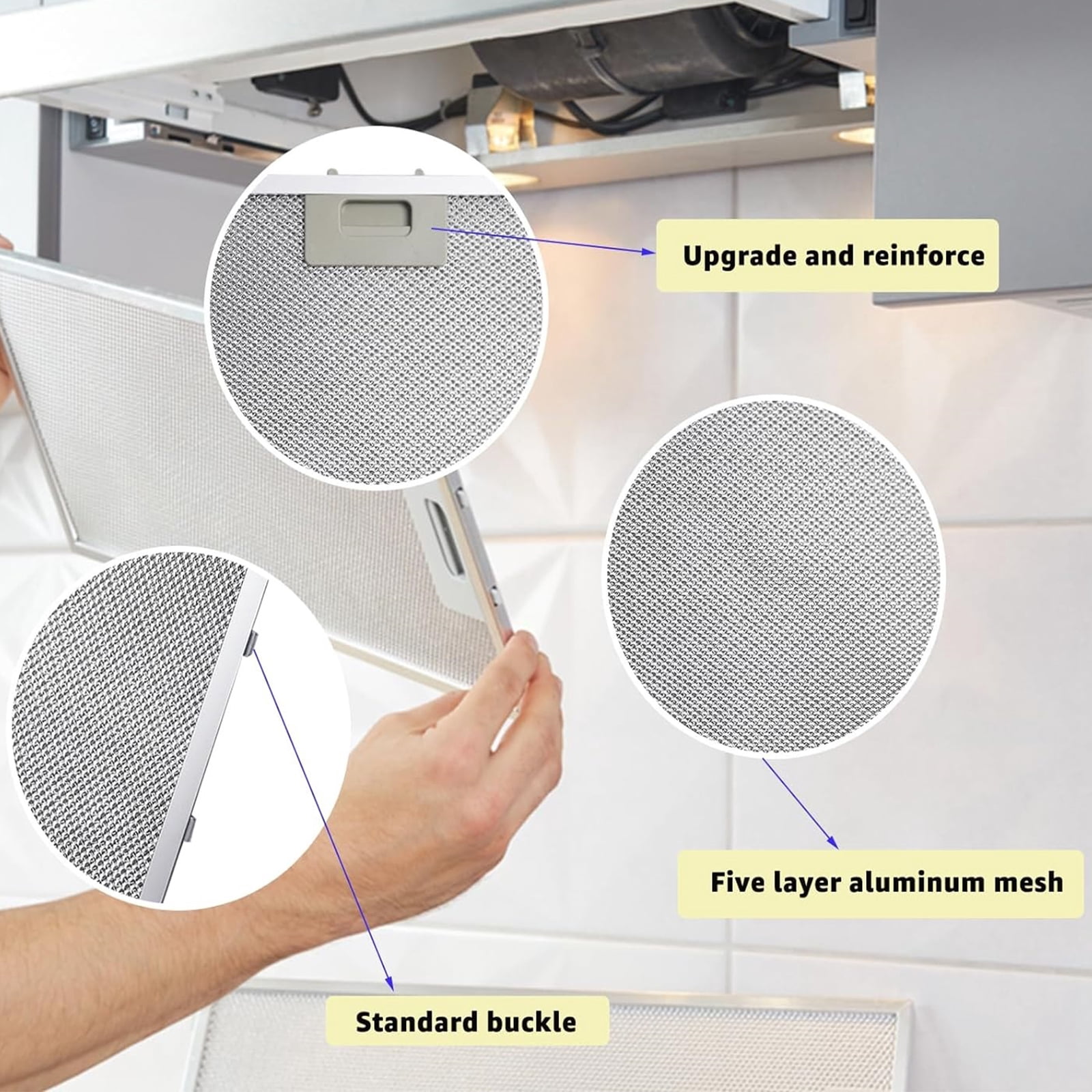 Ranges Hoods Filter Extractor Hoods Filter Oil Purifiers Filter Indoor BBQ Hoods Filter Metal Texture Suitable for Cooking