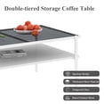 thumbnail image 5 of Leumius Rectangle Coffee Table with Tempered Glass top and White Legs, Modern Table for Living Room Home Office Studio, 5 of 9