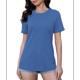 thumbnail image 2 of Camisetas de Verano para Mujer, Informales, de Corta con Bolsillo, Cuello Redondo, Corte Clásico Azul Real L, 2 of 6
