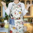 thumbnail image 6 of Pioneer Flower Floral Print Pattern Apron-Garden Aprons for Women with Pockets-Cotton Linen Waterproof Kitchen Cooking Gardening Aprons Adjustable for Kitchen,Cooking,BBQ and Salon 33x27 Inch, 6 of 7