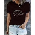 thumbnail image 1 of Chic Letter Print Women's T-Shirt - Casual Crew Neck, Short Sleeve, Stretchy Polyester Blend, Machine Washable - Perfect for Summer & Casual Attire, 1 of 8
