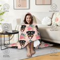thumbnail image 4 of Wearable Blanket,Rottweiler and Pioneer Flower Hooded Wearable Flannel Blanket for Adults & Teens,Winter Poncho Shawl Wrap Cape Cozy Anti-Pill,60"x80", 4 of 5