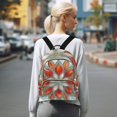 thumbnail image 7 of JIALIOU Mini Backpack Purse for Women Quilted Casual Daypack Small Travel Shoulder Bag, Abstract Red Floral Stained Glass, 7 of 7