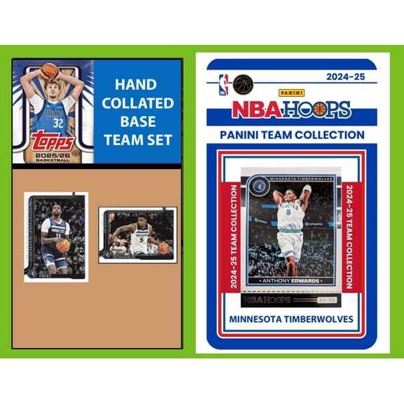 2025-26 2026 Topps Minnesota Timberwolves Team Set 2024 Panini Edwards