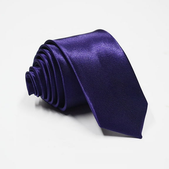 Mens tie 8cm Slim Skinny Solid Necktie Dark Purple Necktie Men Plain Tie Party Wedding