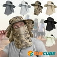 thumbnail image 6 of SUN CUBE Fishing Hat for Men Outdoor UV Sun Protection Wide Brim Sun Hat with Neck Flap Face Cover - Outdoor Hiking Safari UPF50+ Boonie Bucket Hat (Camo Gray), 6 of 8