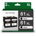 thumbnail image 1 of Cartuchos de tinta VINKVINK 61XL negros, paquete de 2 para HP 61 XL, 1 of 7
