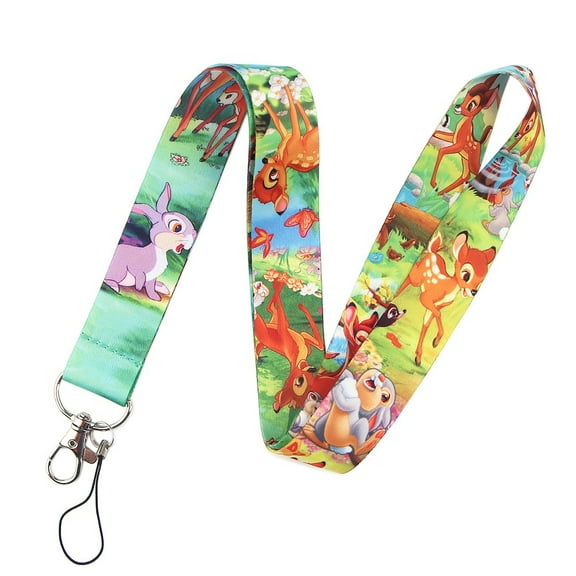 Anime Source Bambi Animated Cartoon Forest Deer Lanyard Keychain ID Badge Holder