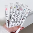 thumbnail image 4 of Lápiz de sombra de ojos rosa brillante, resaltador de lentejuelas nacaradas, brillo de gusano de seda, lápiz delineador de ojos resistente al agua, maquillaje con brillo, 4 of 5