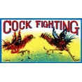 thumbnail image 2 of Retrobot 32x19 White Modern Wood Framed Museum Art Print Titled - Cock Fighting, 2 of 4