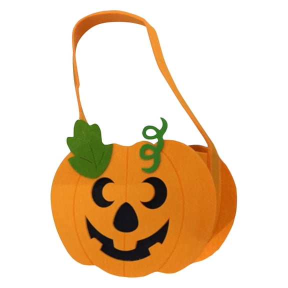 1Pc Clearance Under $3 Halloween Pumpkin Bag Pumpkin Candy Bag Cloth For Trick-Or-Treat Carrying Pumpkin Cloth Bag Halloween Kids Handbag Orange