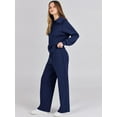 thumbnail image 3 of Women 2 Piece Outfits Sweatsuit Set 2023 Fall Oversized Half Zip Sweatshirt Wide Leg Sweatpant Lounge Set Tracksuit, 3 of 6