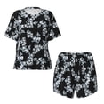 thumbnail image 4 of Qekee Flower Women's Pajama Set Short Sleeve Sleepwear Summer Home Wear with Pockets Soft Short Sleeve Shirt - Flower, 4 of 9