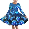 thumbnail image 2 of LOVZFMLL Robe d'Été à Manches Courtes Col Rond Couleur Unie pour Filles, 2 of 3